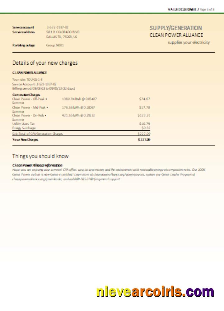 Southern California EDISON utility business bill, page 6